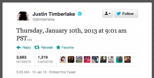 justin timberlake tweet