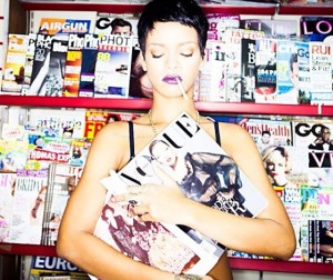 Rihanna with magazines